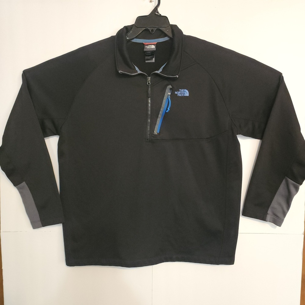 C99  The North‎ Face Mens Black Half Zip Pullover Fleece Jacket Size XXL